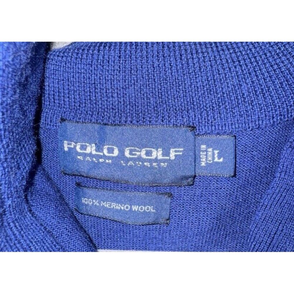 Ralph Lauren Polo Golf Men's Merino Wool Royal Blue Vest Sz L‎